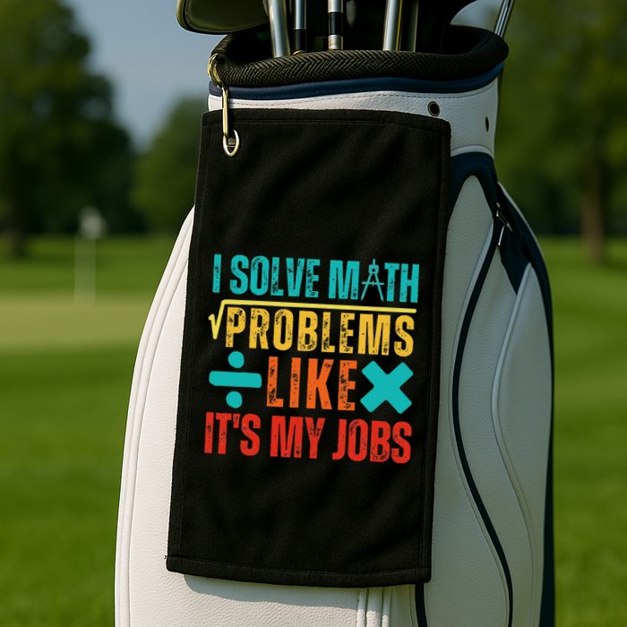 I Solve Math Problems Like ItS My Job Funny Math Saying Golf Towel