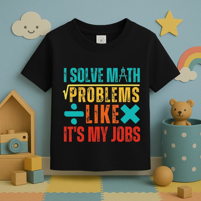 I Solve Math Problems Like ItS My Job Funny Math Saying Toddler T-Shirt