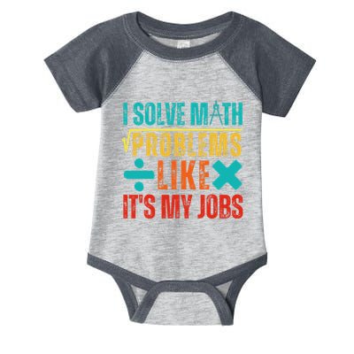I Solve Math Problems Like ItS My Job Funny Math Saying Infant Baby Jersey Bodysuit
