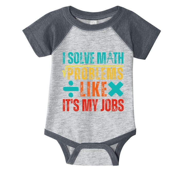 I Solve Math Problems Like ItS My Job Funny Math Saying Infant Baby Jersey Bodysuit