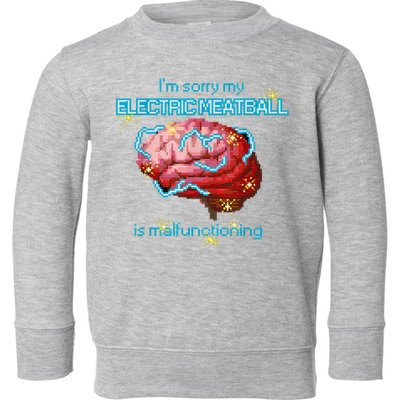 Im Sorry My Electric Meatball Is Malfunctioning Funny Brain Toddler Sweatshirt