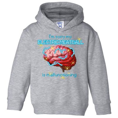 Im Sorry My Electric Meatball Is Malfunctioning Funny Brain Toddler Hoodie