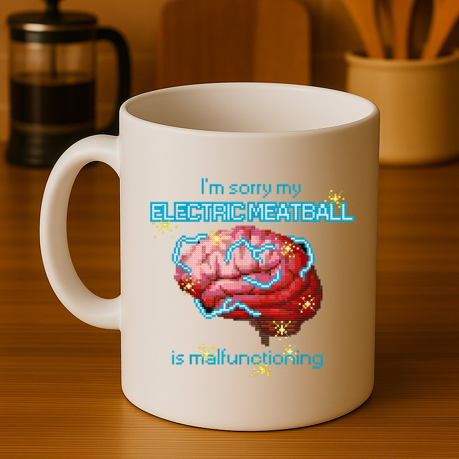 Im Sorry My Electric Meatball Is Malfunctioning Funny Brain Mug