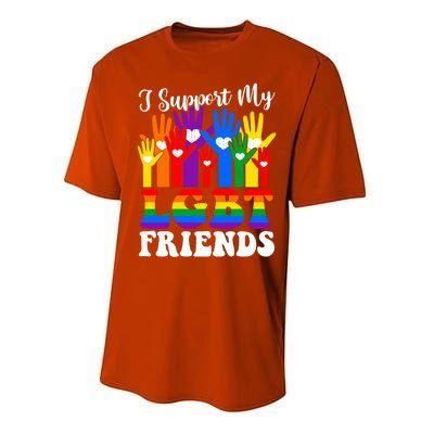 I Support My Lgbt Friends Lgbtq Gay Lesbian Awareness Meaningful Gift Performance Sprint T-Shirt