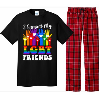 I Support My Lgbt Friends Lgbtq Gay Lesbian Awareness Meaningful Gift Pajama Set