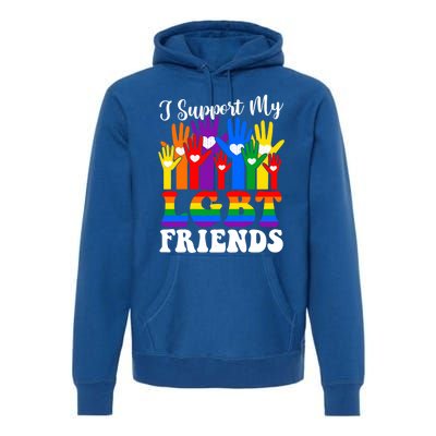 I Support My Lgbt Friends Lgbtq Gay Lesbian Awareness Meaningful Gift Premium Hoodie