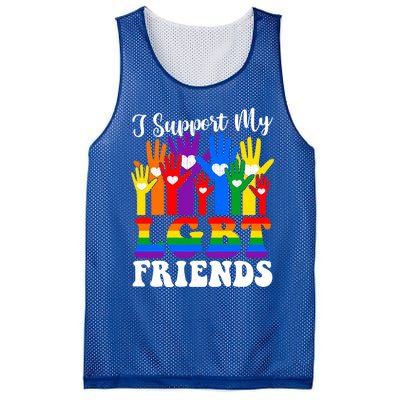 I Support My Lgbt Friends Lgbtq Gay Lesbian Awareness Meaningful Gift Mesh Reversible Basketball Jersey Tank