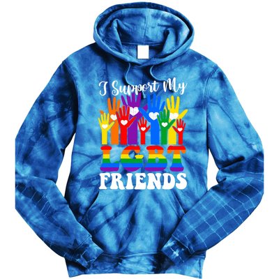 I Support My Lgbt Friends Lgbtq Gay Lesbian Awareness Meaningful Gift Tie Dye Hoodie