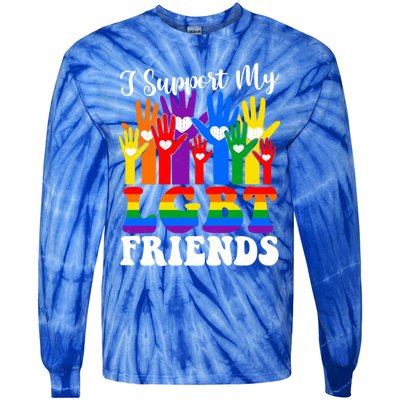 I Support My Lgbt Friends Lgbtq Gay Lesbian Awareness Meaningful Gift Tie-Dye Long Sleeve Shirt