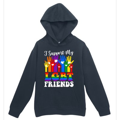 I Support My Lgbt Friends Lgbtq Gay Lesbian Awareness Meaningful Gift Urban Pullover Hoodie