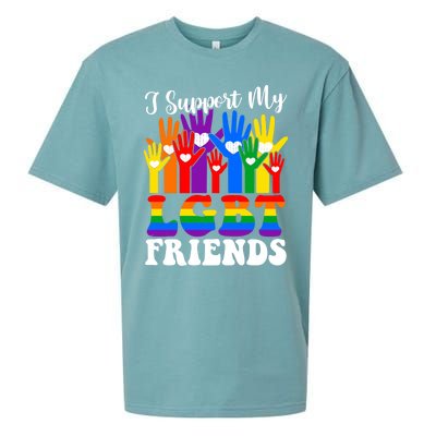 I Support My Lgbt Friends Lgbtq Gay Lesbian Awareness Meaningful Gift Sueded Cloud Jersey T-Shirt