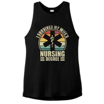 I Survived My WifeS Nursing Degree. Nursing Graduation Ladies PosiCharge Tri-Blend Wicking Tank