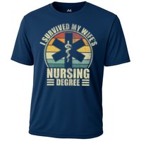 I Survived My WifeS Nursing Degree. Nursing Graduation Cooling Performance Crew T-Shirt