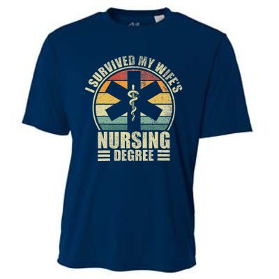 I Survived My WifeS Nursing Degree. Nursing Graduation Cooling Performance Crew T-Shirt