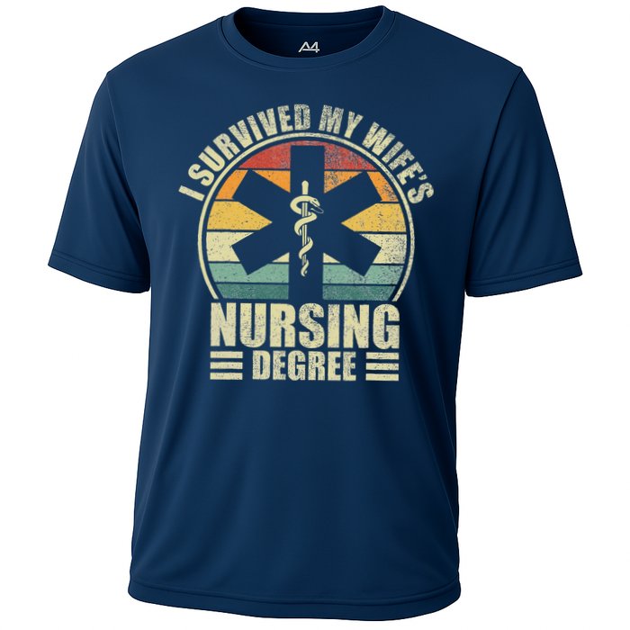 I Survived My WifeS Nursing Degree. Nursing Graduation Cooling Performance Crew T-Shirt