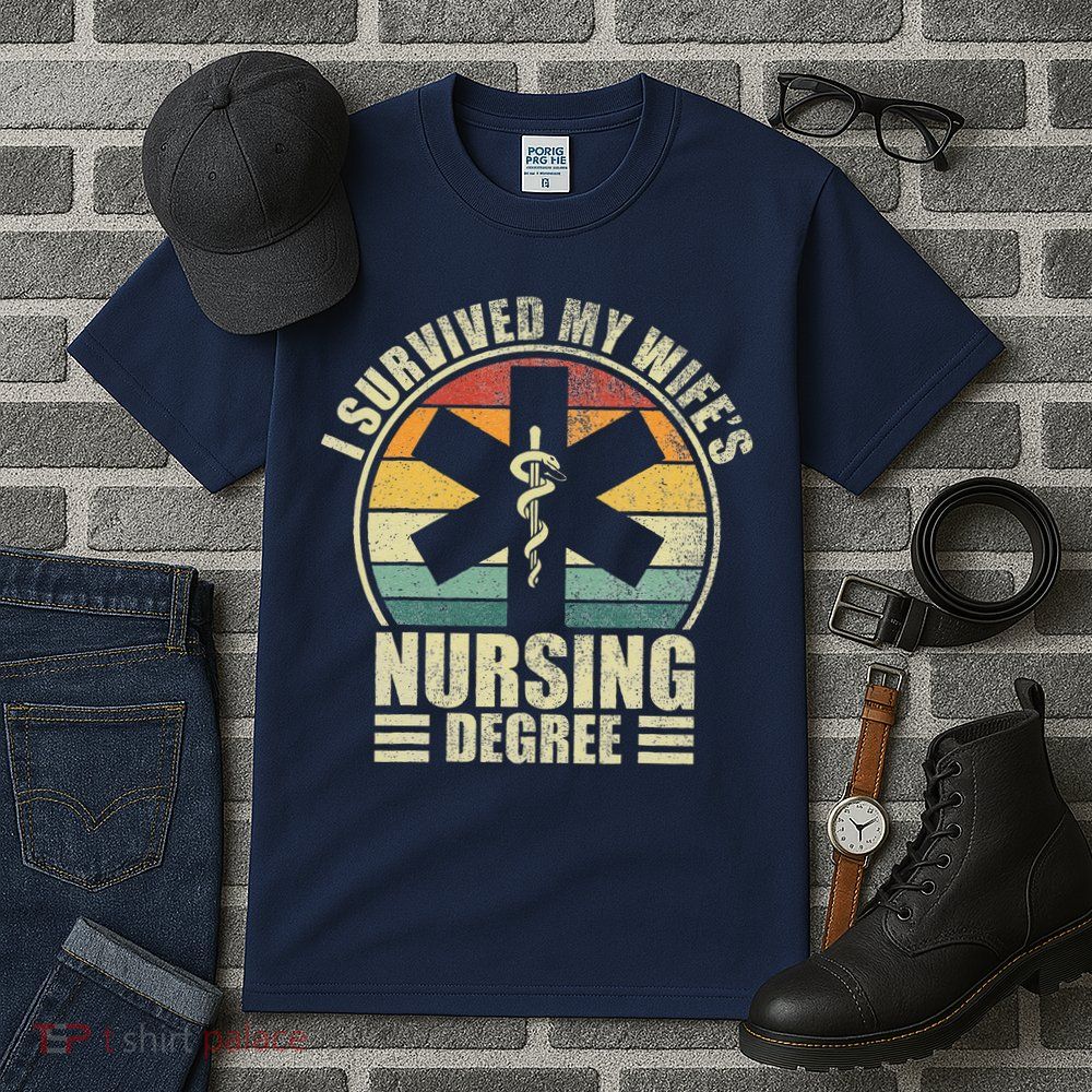 I Survived My WifeS Nursing Degree. Nursing Graduation Tall T-Shirt