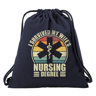 I Survived My WifeS Nursing Degree. Nursing Graduation Drawstring Bag