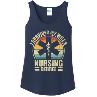 I Survived My WifeS Nursing Degree. Nursing Graduation Ladies Essential Tank