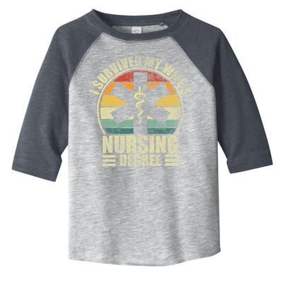 I Survived My WifeS Nursing Degree. Nursing Graduation Toddler Fine Jersey T-Shirt