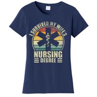 I Survived My WifeS Nursing Degree. Nursing Graduation Women's T-Shirt