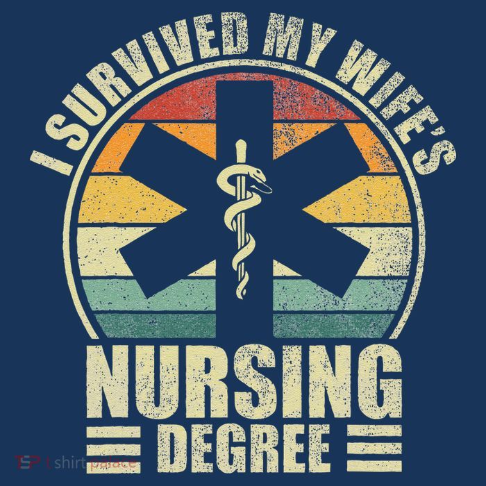 I Survived My WifeS Nursing Degree. Nursing Graduation Women's V-Neck T-Shirt