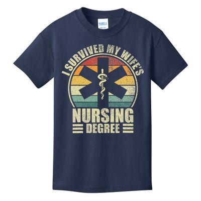 I Survived My WifeS Nursing Degree. Nursing Graduation Kids T-Shirt