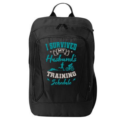 I Survived My HusbandS Training Schedule Triathlon City Backpack