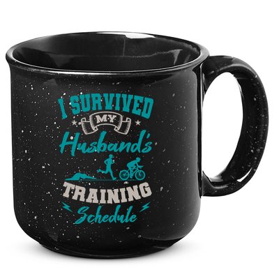 I Survived My HusbandS Training Schedule Triathlon 15oz Campfire Ceramic Mug