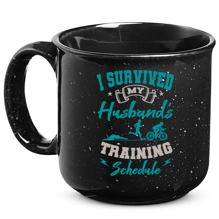 I Survived My HusbandS Training Schedule Triathlon 15oz Campfire Ceramic Mug