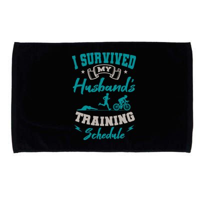 I Survived My HusbandS Training Schedule Triathlon Microfiber Hand Towel
