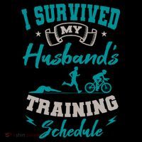 I Survived My HusbandS Training Schedule Triathlon Cropped Pullover Crew