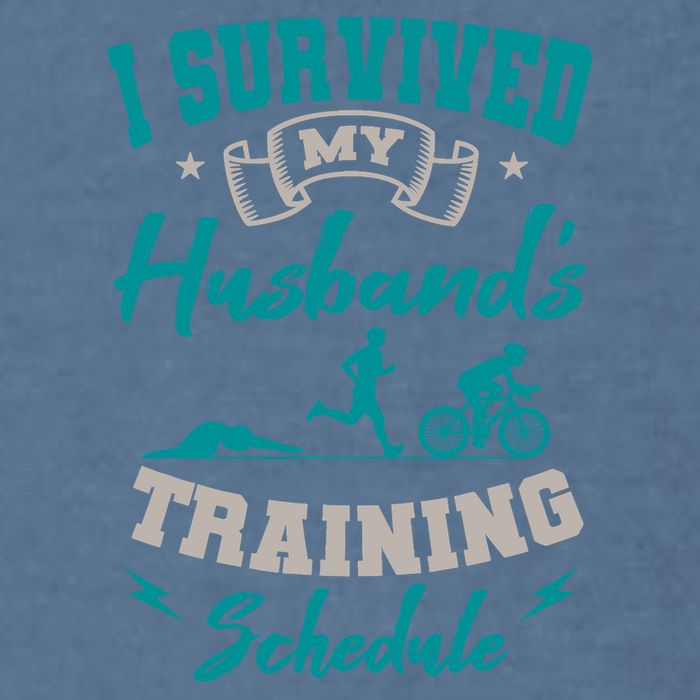 I Survived My HusbandS Training Schedule Triathlon Garment-Dyed Sweatshirt