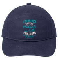 I Survived My HusbandS Training Schedule Triathlon 7-Panel Snapback Hat