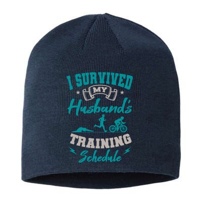 I Survived My HusbandS Training Schedule Triathlon Sustainable Beanie