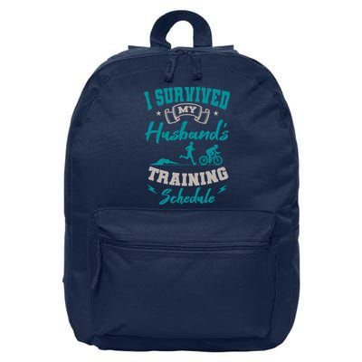 I Survived My HusbandS Training Schedule Triathlon 16 in Basic Backpack