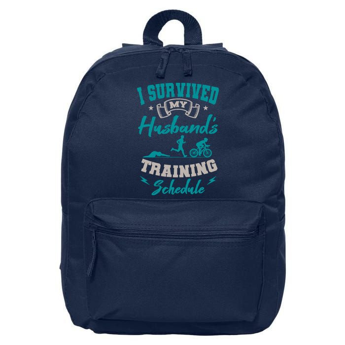 I Survived My HusbandS Training Schedule Triathlon 16 in Basic Backpack