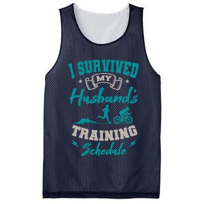 I Survived My HusbandS Training Schedule Triathlon Mesh Reversible Basketball Jersey Tank