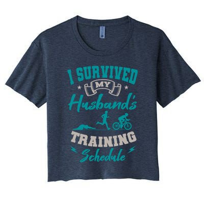 I Survived My HusbandS Training Schedule Triathlon Crop Top