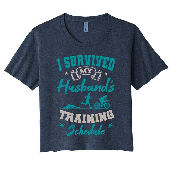 I Survived My HusbandS Training Schedule Triathlon Crop Top