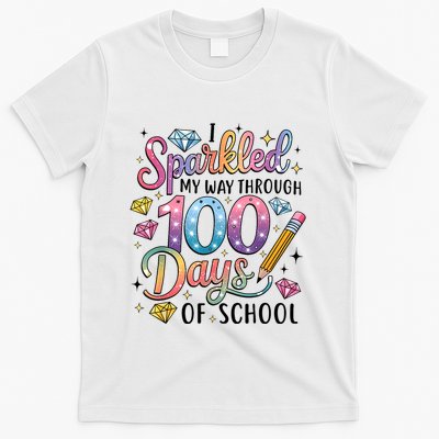 I Sparkled My Way Through 100 Days Of School Brighter Funny T-Shirt