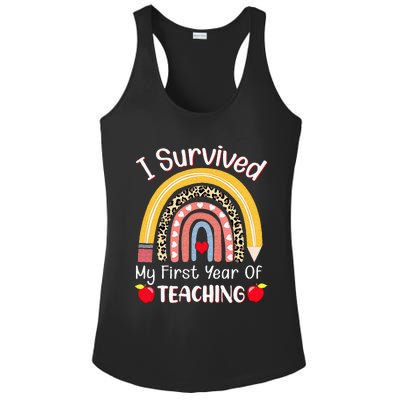 I Survived My First Year Of Teaching Funny New Teacher Joke Ladies PosiCharge Competitor Racerback Tank