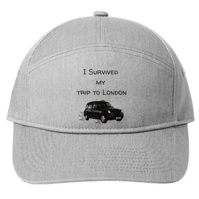 I Survived My Trip To London I Love Ldn London Black Cab 7-Panel Snapback Hat
