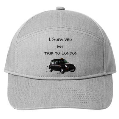 I Survived My Trip To London I Love Ldn London Black Cab 7-Panel Snapback Hat