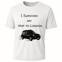 I Survived My Trip To London I Love Ldn London Black Cab Cooling Performance Crew T-Shirt