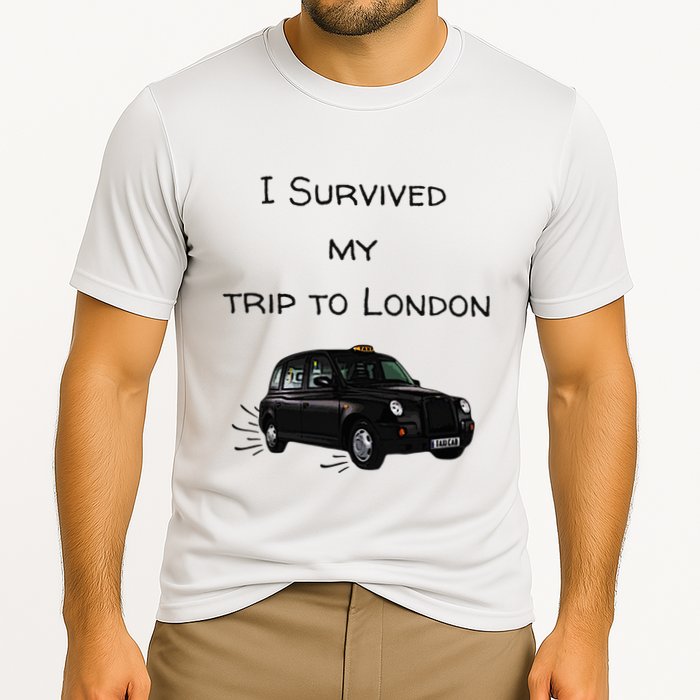 I Survived My Trip To London I Love Ldn London Black Cab Cooling Performance Crew T-Shirt