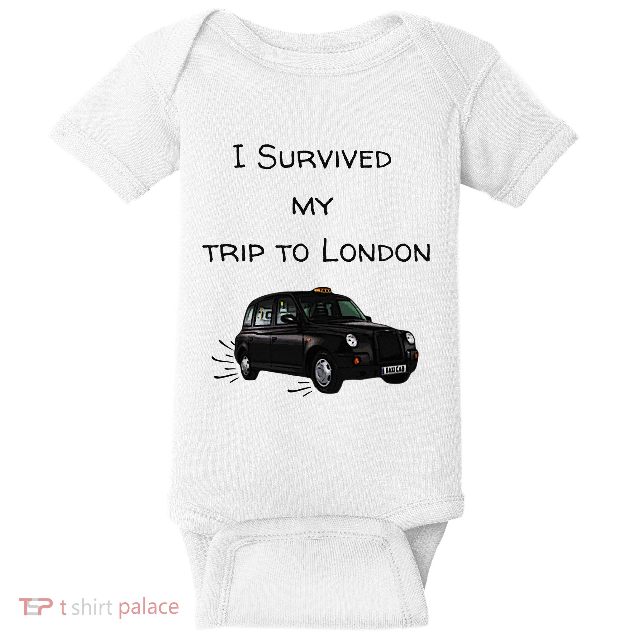 I Survived My Trip To London I Love Ldn London Black Cab Baby Bodysuit