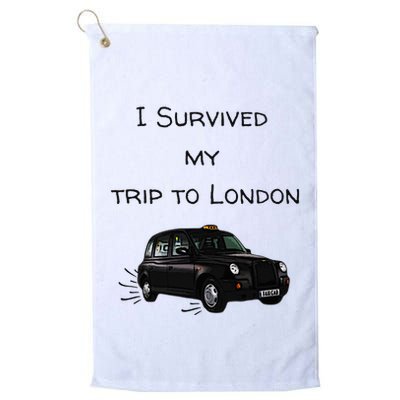 I Survived My Trip To London I Love Ldn London Black Cab Golf Towel