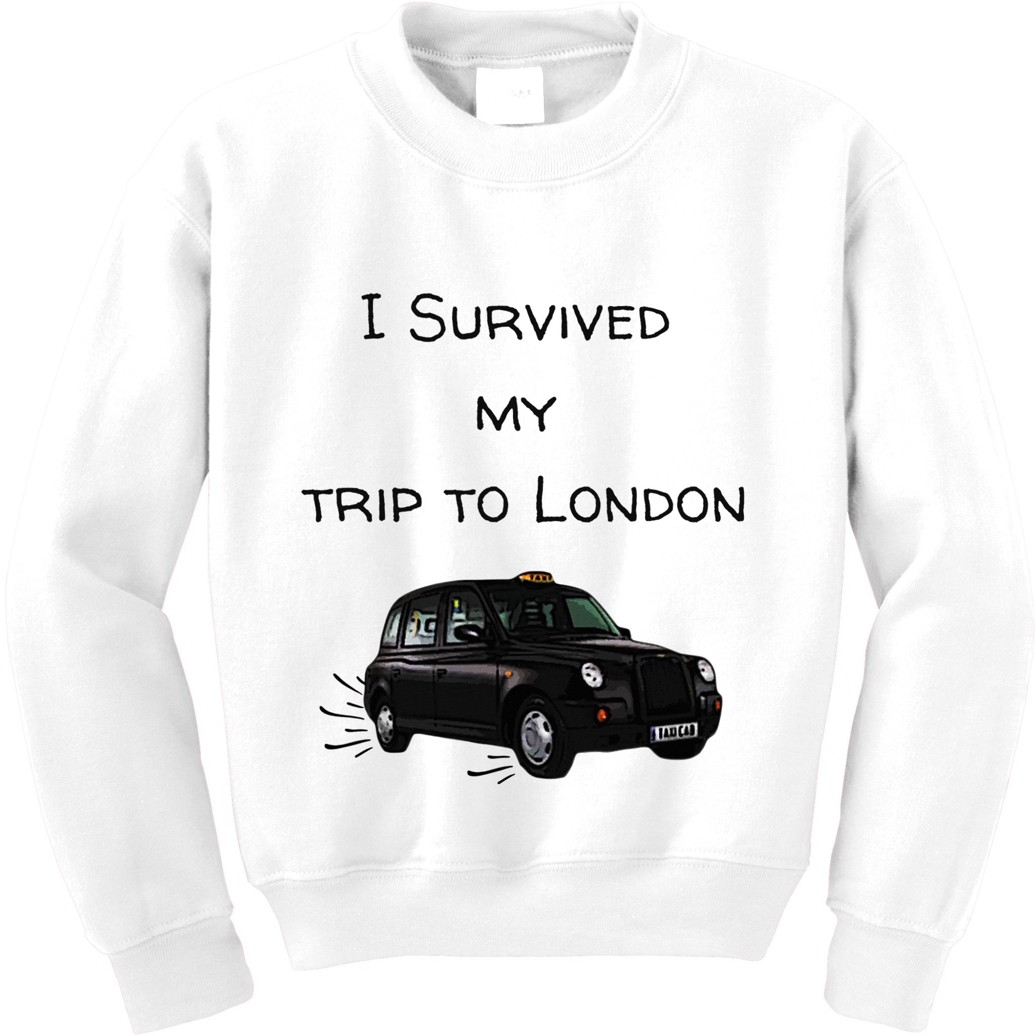 I Survived My Trip To London I Love Ldn London Black Cab Kids Sweatshirt