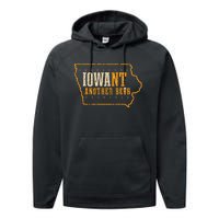 Iowa State Map I Want Another Beer Funny Drinking Performance Fleece Hoodie