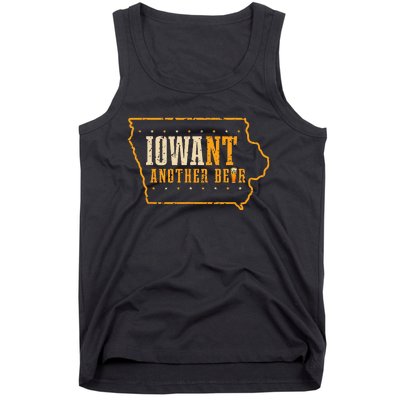 Iowa State Map I Want Another Beer Funny Drinking Tank Top